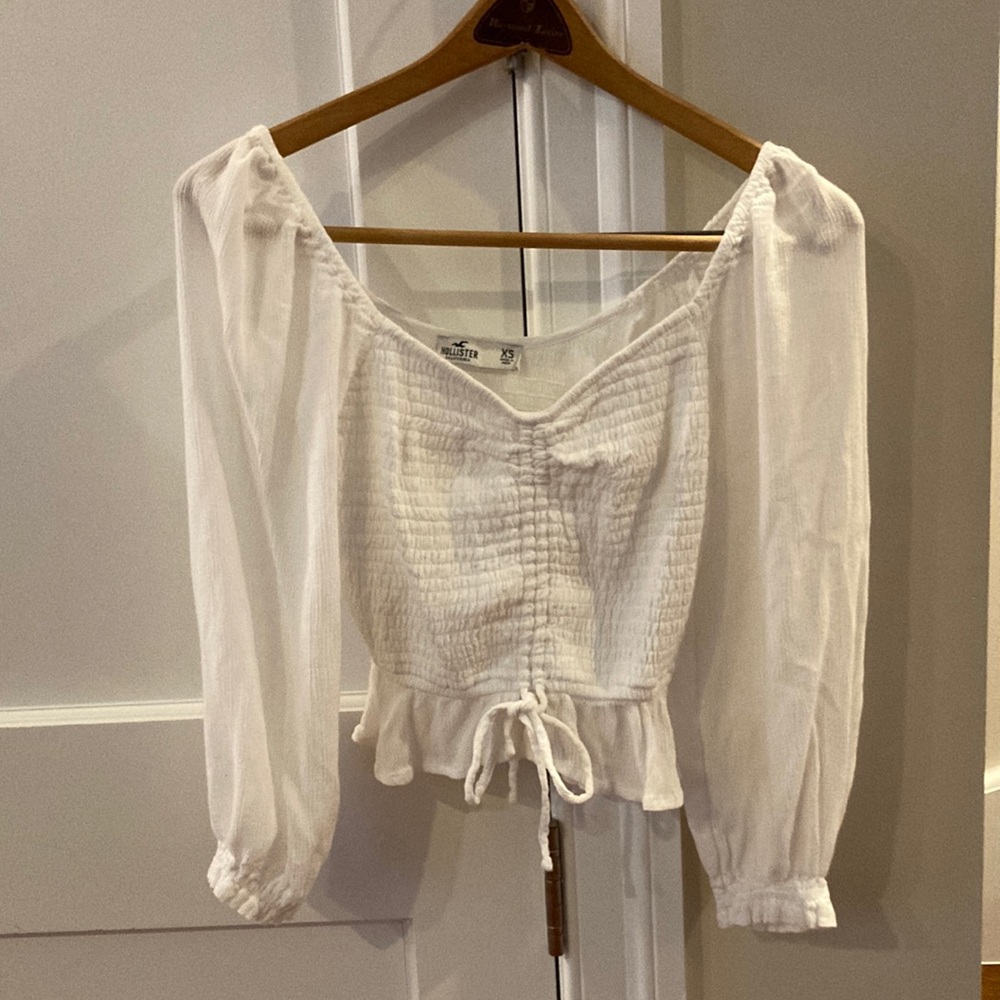 Hollister white peasant blouse size XS